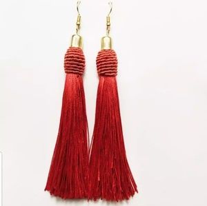 Beautiful Long Tassel Earring Fashion Red